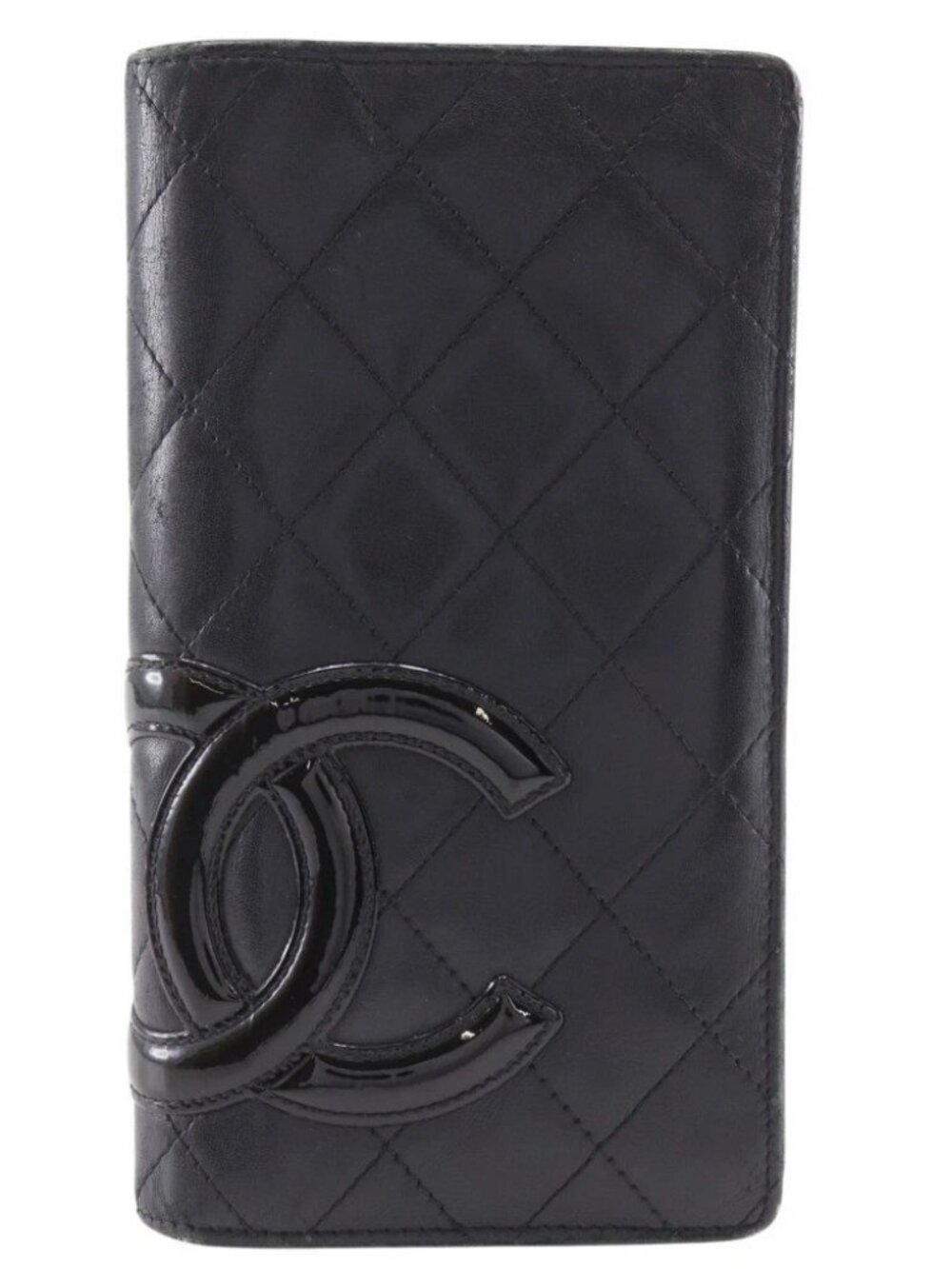 CHANEL Cambon line Purse A26717 Bifold black Calfskin Women